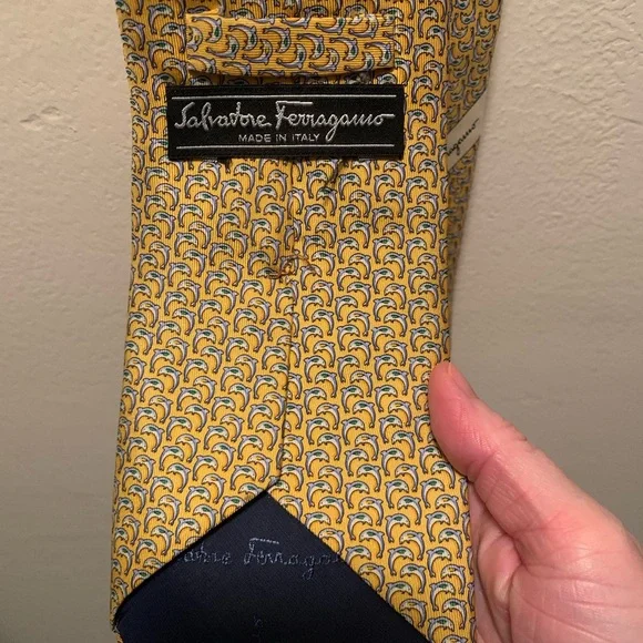 Salvatore Ferragamo Silk Dolphin Tie - Picture 1 of 5